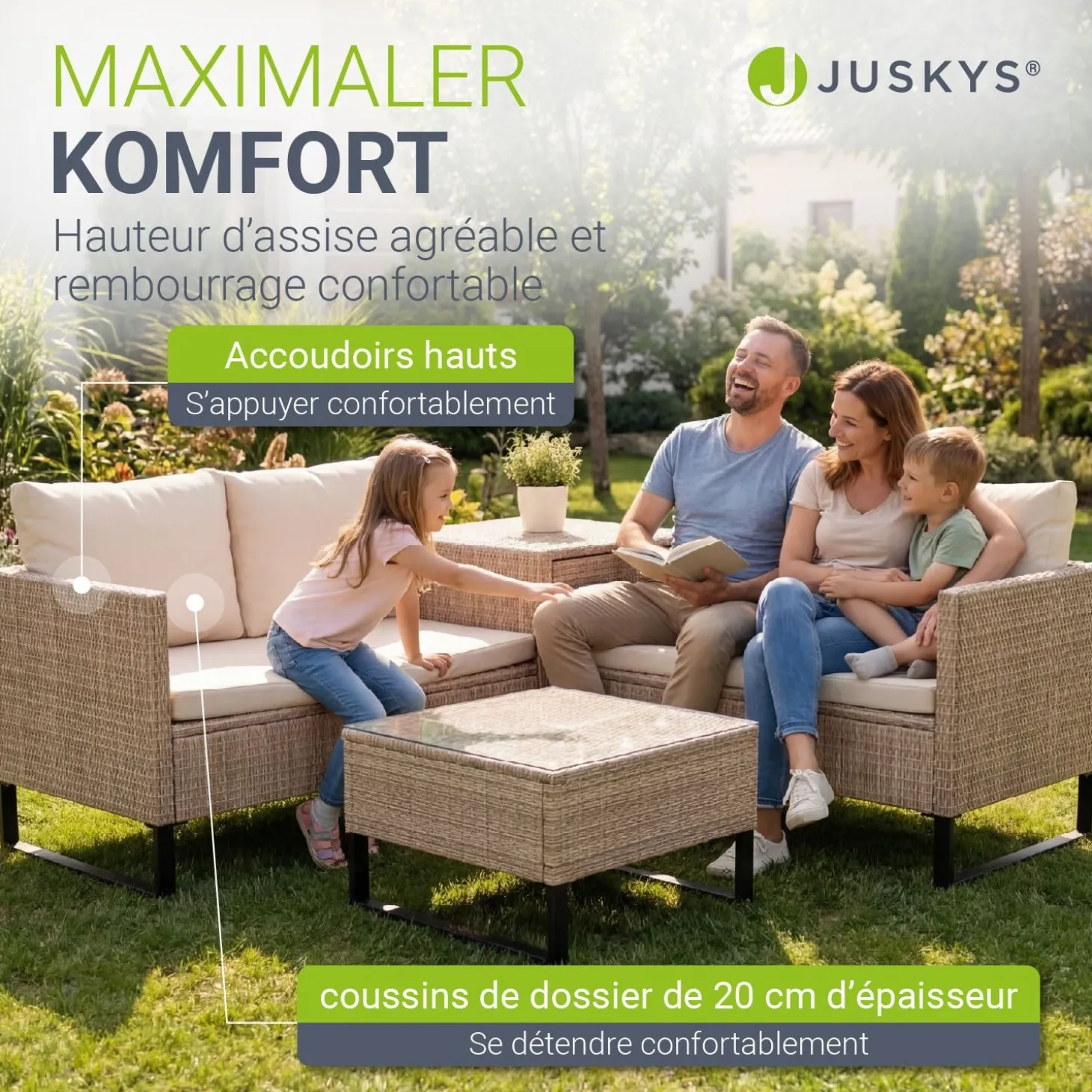 Gartenlounge für 4 Personen Santorini