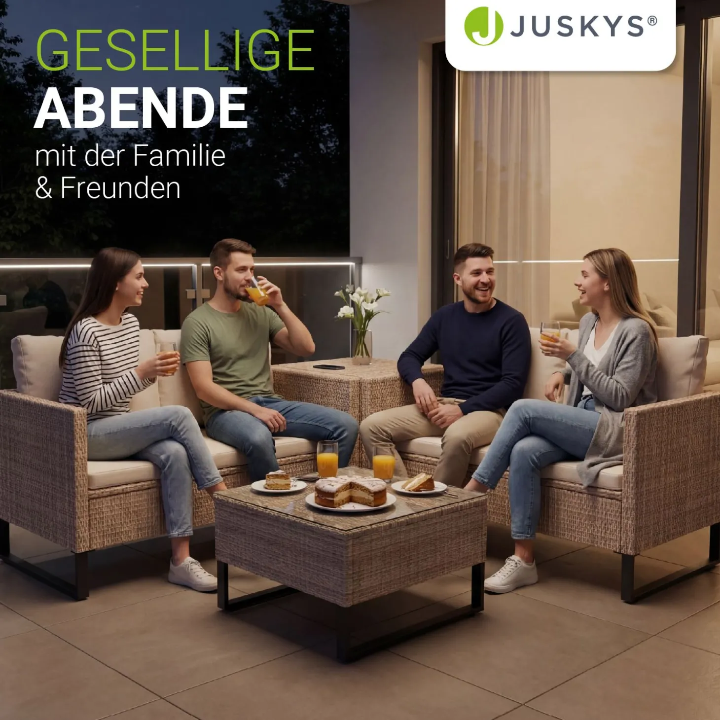 Gartenlounge für 4 Personen Santorini