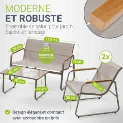 Gartenmöbelset Genua 4-teilig