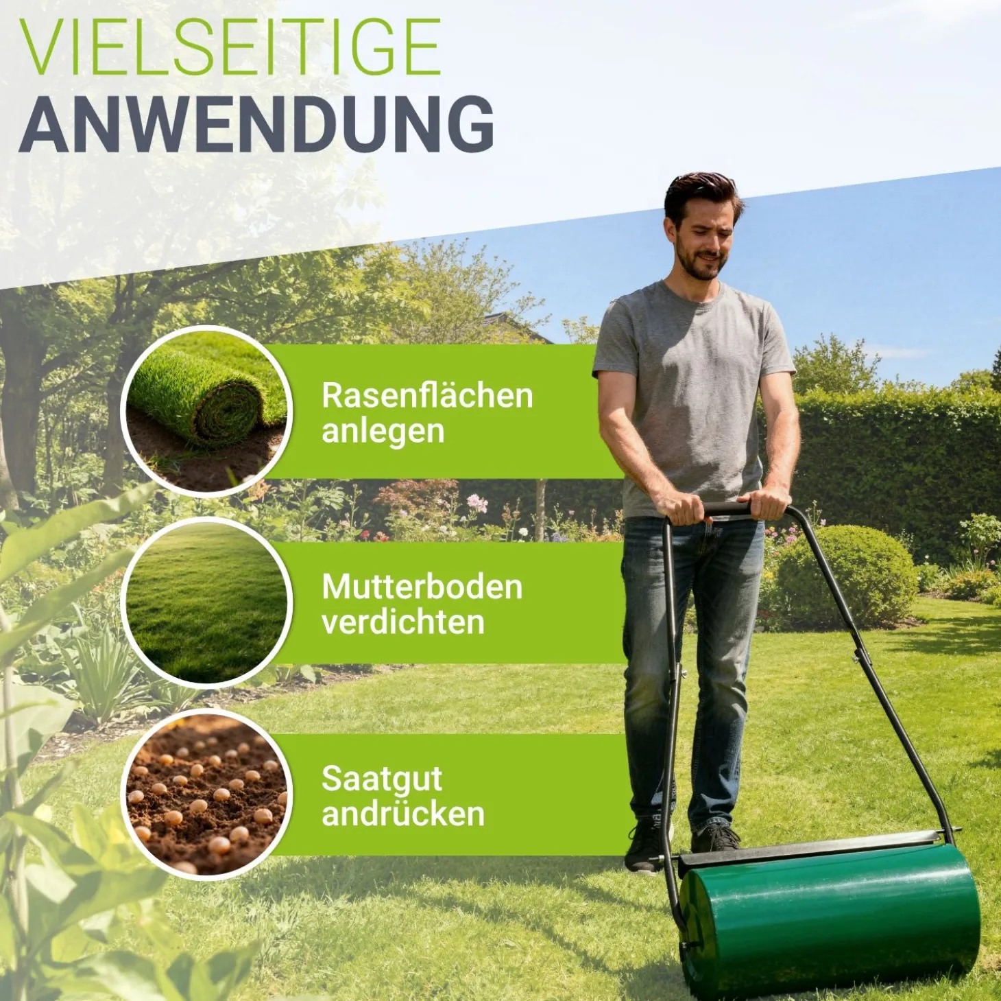Garten Rasenwalze Fritz aus Metall
