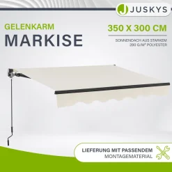 Gelenkarmmarkise mit Kurbel