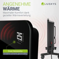 Glaskonvektor mit bis zu 2000 W