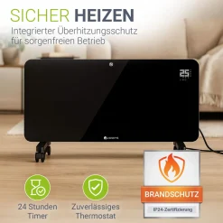 Glaskonvektor mit bis zu 2000 W