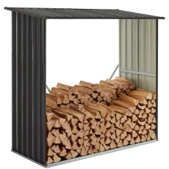 Holzunterstand Metall Enno