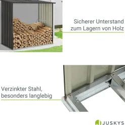 Holzunterstand Metall Enno