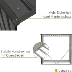 Holzunterstand Metall Enno