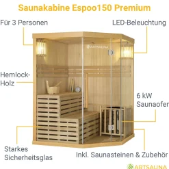 Indoor Sauna Espoo 150 Premium