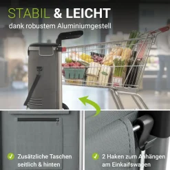 3in1 Einkaufstrolley - 56 L Kapazität