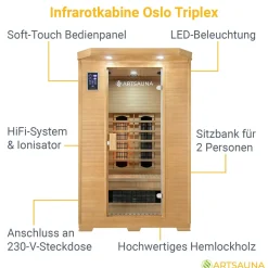 Infrarotkabine Oslo mit Triplex-Heizsystem