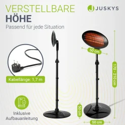 Infrarotstrahler 2000W Schwarz außen