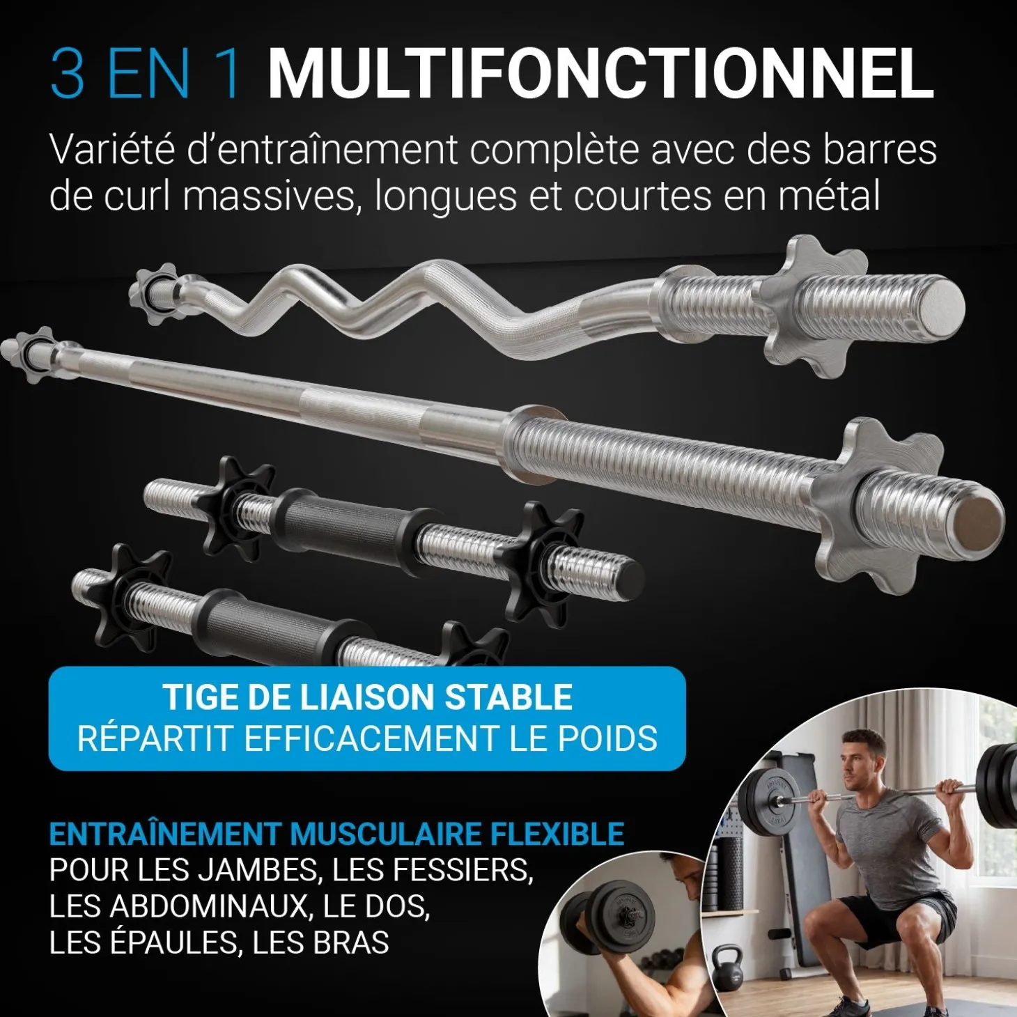 3in1 Hantelset 60kg