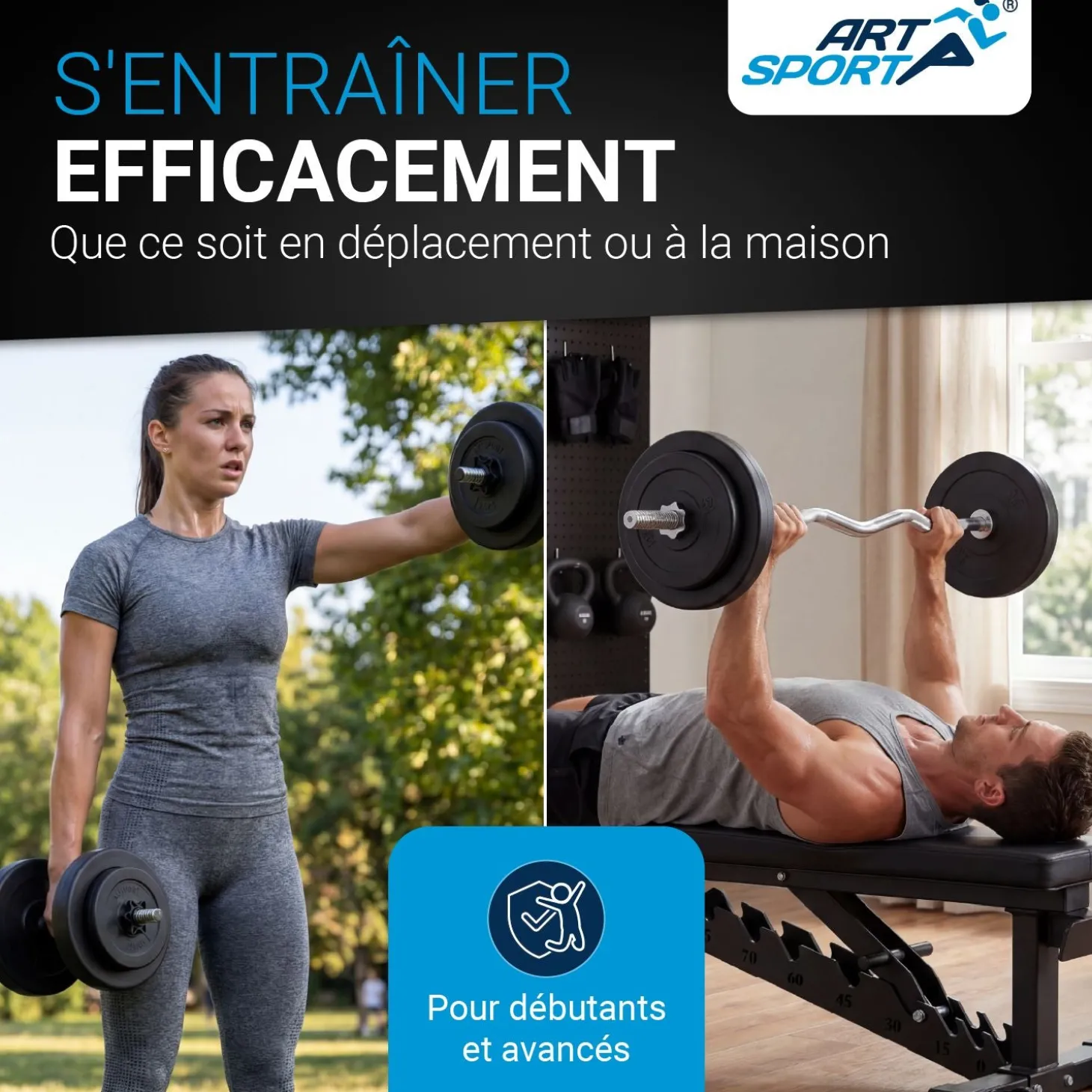 3in1 Hantelset 60kg