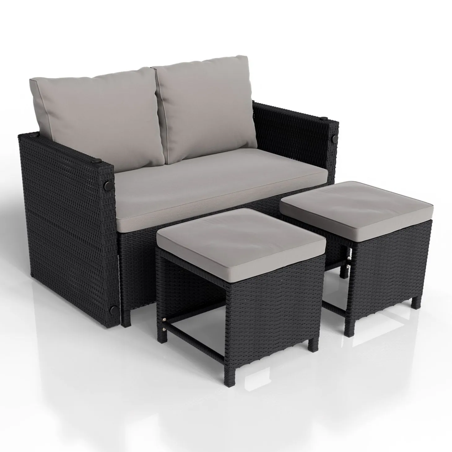 2in1 Polyrattan Gartenmöbel Jamaika