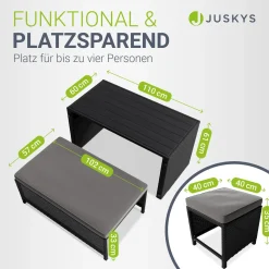 2in1 Polyrattan Gartenmöbel Jamaika