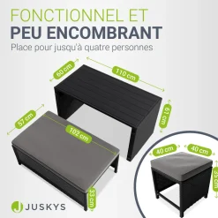 2in1 Polyrattan Gartenmöbel Jamaika