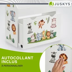 Kinder Bücherregal mit 3 Fächern und herausziehbarer Spielzeugkiste