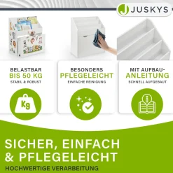 Kinder Bücherregal mit 3 Fächern und herausziehbarer Spielzeugkiste