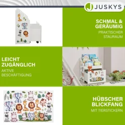 Kinder Bücherregal mit 3 Fächern und herausziehbarer Spielzeugkiste