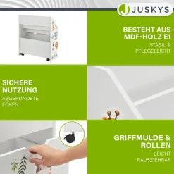 Kinder Bücherregal mit 3 Fächern und herausziehbarer Spielzeugkiste