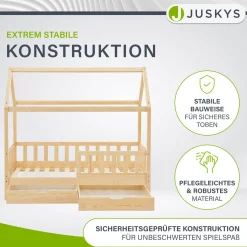 Kinderbett Marli 80 x 160 cm mit Bettkasten