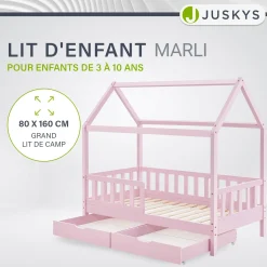 Kinderbett Marli 80 x 160 cm mit Bettkasten