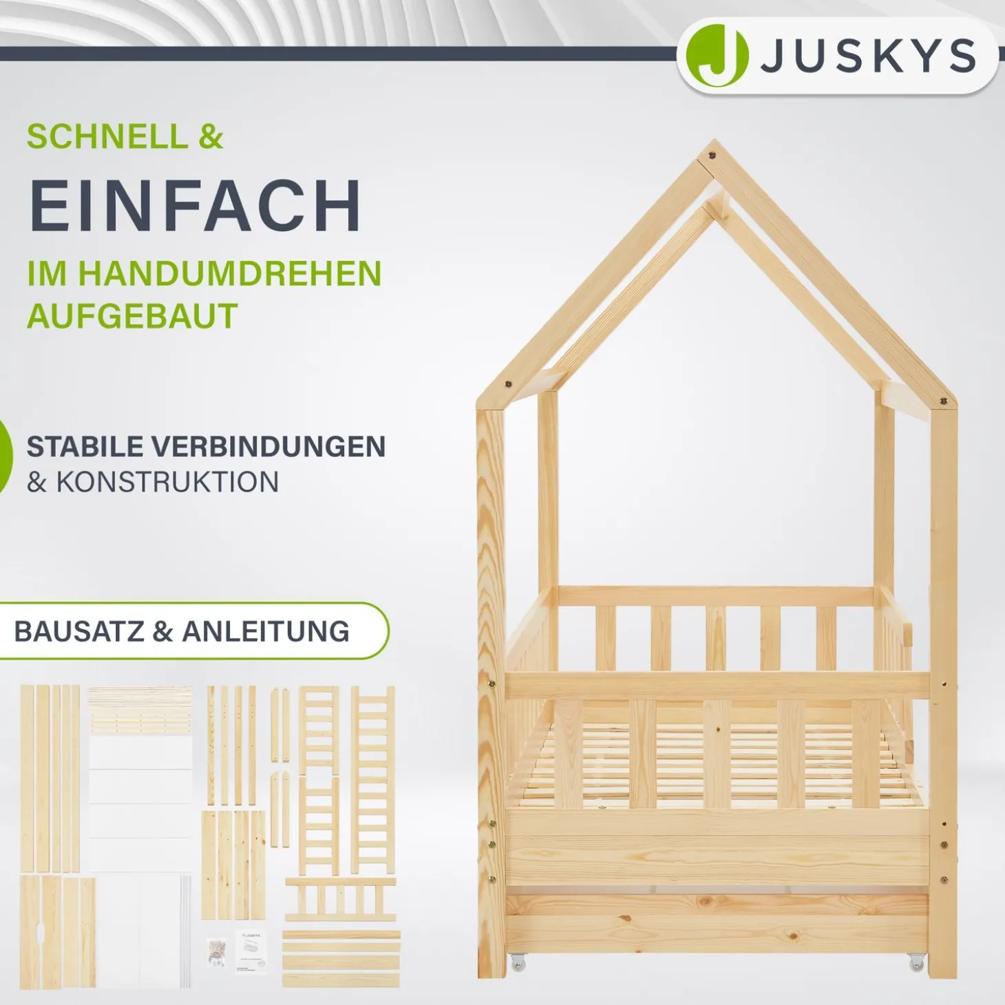 Kinderbett Marli 80 x 160 cm mit Bettkasten