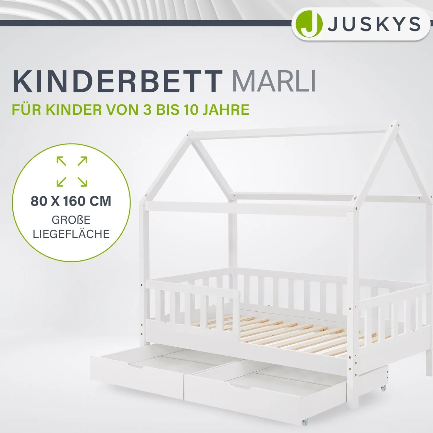 Kinderbett Marli 80 x 160 cm mit Bettkasten