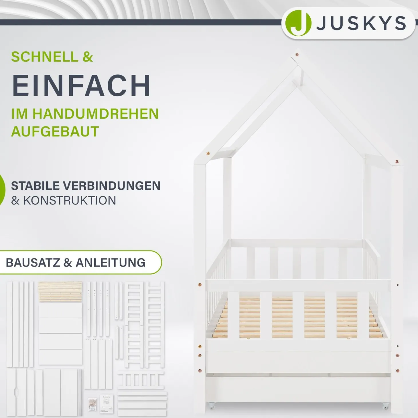 Kinderbett Marli 80 x 160 cm mit Bettkasten