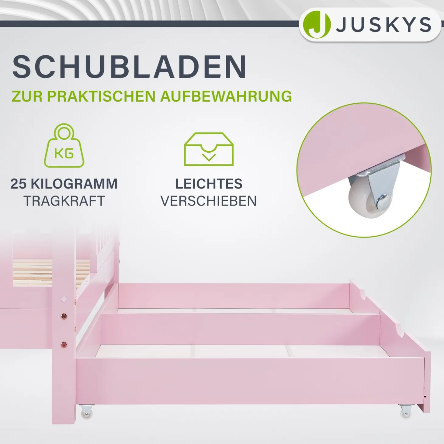Kinderbett Marli 80 x 160 cm mit Bettkasten