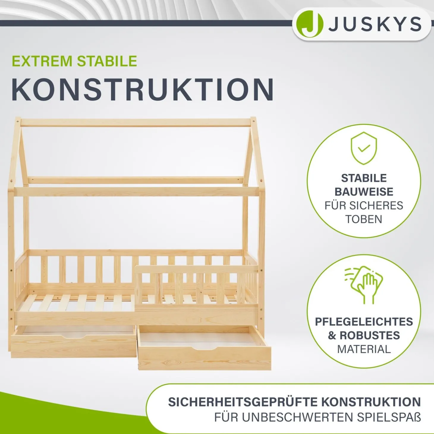 Kinderbett Marli 90 x 200 cm mit Bettkasten