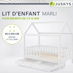 Kinderbett Marli 90 x 200 cm mit Bettkasten