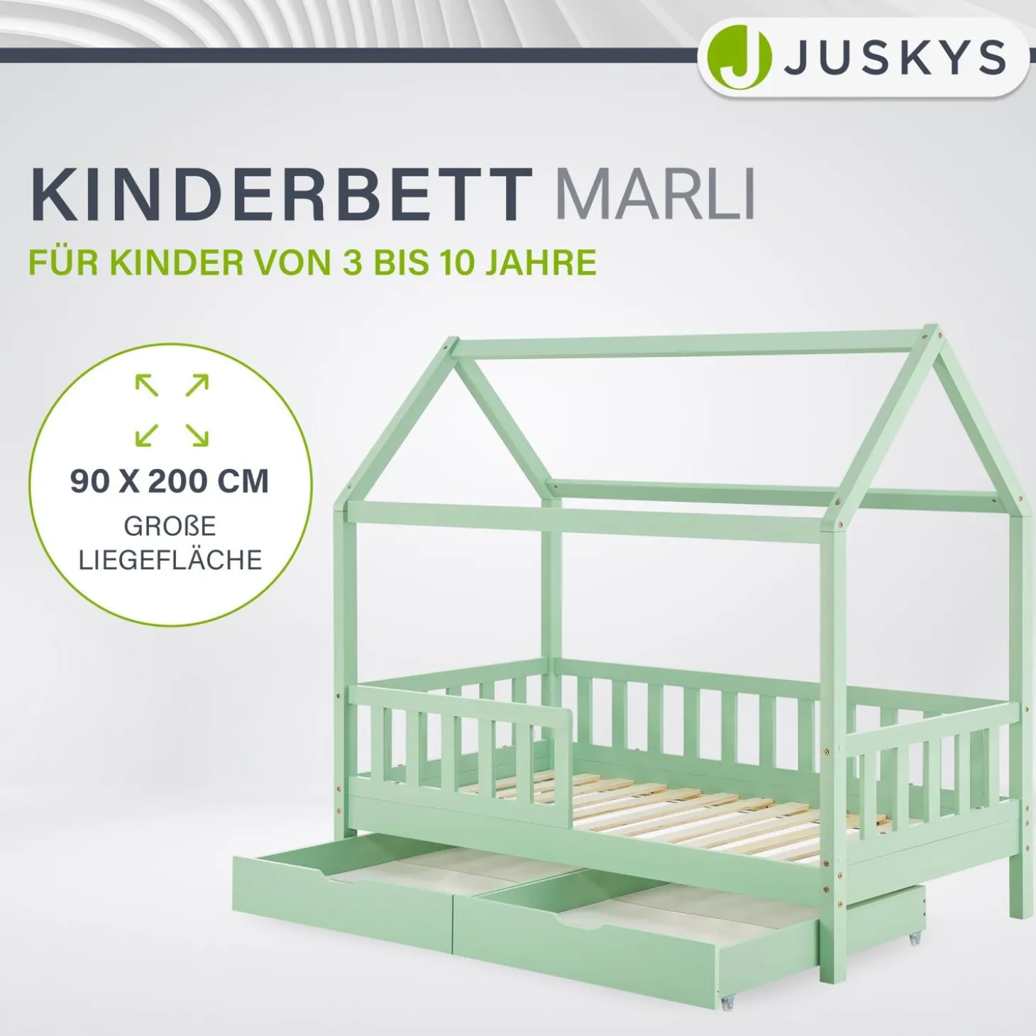 Kinderbett Marli 90 x 200 cm mit Bettkasten
