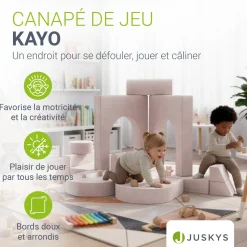 Kindersofa Kayo mit Cord Bezug & Kissen