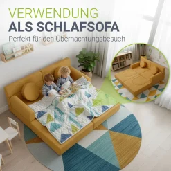 Kindersofa Kayo mit Cord Bezug & Kissen
