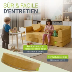 Kindersofa Kayo mit Cord Bezug & Kissen