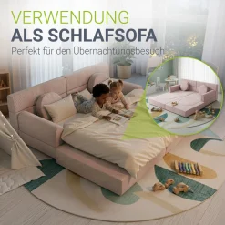 Kindersofa Kayo mit Cord Bezug & Kissen