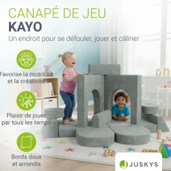 Kindersofa Kayo mit Cord Bezug & Kissen