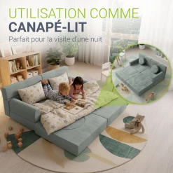 Kindersofa Kayo mit Cord Bezug & Kissen