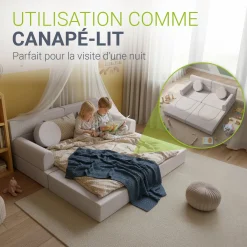 Kindersofa Kayo mit Cord Bezug & Kissen