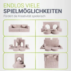 Kindersofa Kayo mit Cord Bezug & Kissen