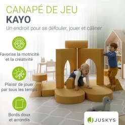 Kindersofa Kayo mit Cord Bezug & Kissen