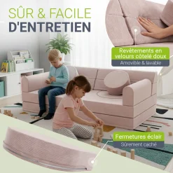 Kindersofa Kayo mit Cord Bezug & Kissen