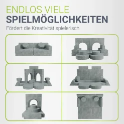 Kindersofa Kayo mit Cord Bezug & Kissen