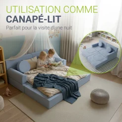 Kindersofa Kayo mit Cord Bezug & Kissen