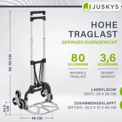 Klappbare Treppensackkarre bis 80 kg