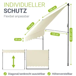 Klemmmarkise Kapstadt mit Handkurbel