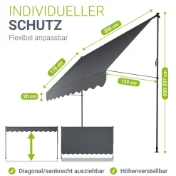 Klemmmarkise Kapstadt mit Handkurbel