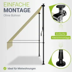 Klemmmarkise Kapstadt mit Handkurbel