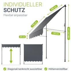 Klemmmarkise Kapstadt mit Handkurbel