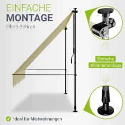 Klemmmarkise Kapstadt mit Handkurbel
